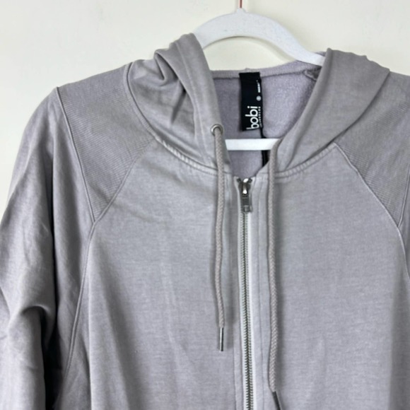 Bobi Gray Lead Rib Mix Zip Jacket NWT Size Small - Picture 3 of 9